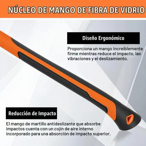 Vista 8 de Hacha de corte, hacha de mano, hacha de campamento para dividir leña y cortar ramas, hacha de cortar madera de 5.5 lb con mango de fibra de vidrio