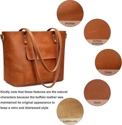 Vista 14 de S-ZONE Bolso bandolera vintage de cuero genuino para mujer