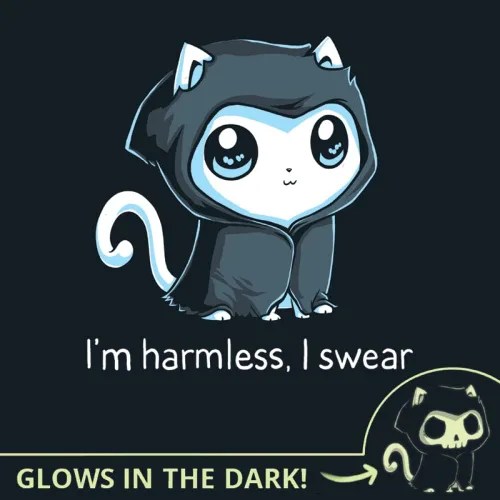 Vista 2 de TeeTurtle Camiseta estándar Grim Kitty (brillante)