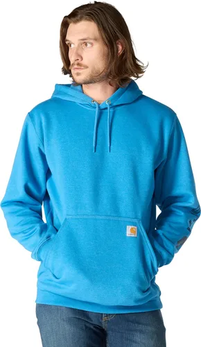 Vista 42 de Carhartt Sudadera de ajuste holgado para hombre con logotipo en la manga, de peso medio, gráfica, liquidación Terreno ámbar