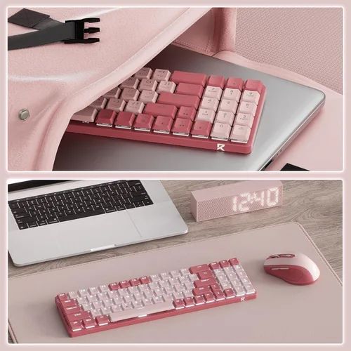 Vista 8 de Redragon BS135 Combo de Teclado y Mouse Inalámbrico, Teclado Mecánico de Bajo Perfil 75% de 78 Teclas 2.4Ghz Inalámbrico con Batería Recargable, Luz