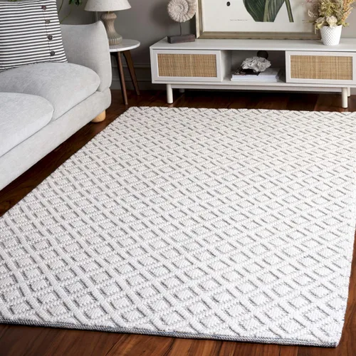 Vista 20 de SAFAVIEH Vermont Collection - Alfombra decorativa de 2 pies 3 pulgadas x 4 pies, marfil y negro, lana hecha a mano, ideal para zonas de alto tráfico