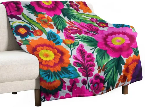 Vista 31 de Manta decorativa de flores beige, blanco crema, blanco, azul, gris, flores anchas, manta suave de 30 x 40 pulgadas, manta de franela para sofá