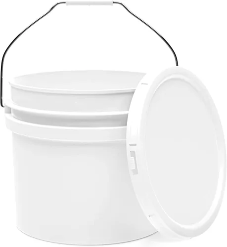 Vista 11 de EconoHome Cubo de plástico redondo de grado alimentario de 1 galón - Recipientes de almacenamiento de alimentos tipo deli con tapas ideales