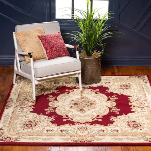 Vista 14 de Unique Loom colección Versailles - Alfombra clásica tradicional con motivo de medallón; 2' 2 x 3' 0 pies, rectangular, color borgoña/marfil