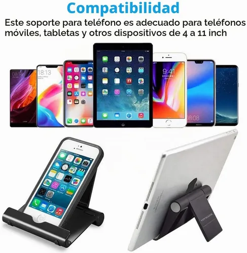 Vista 2 de VOVIGGOL Paquete de 4 soportes para teléfono celular para escritorio, soporte plegable para teléfono celular, soporte ajustable para tableta