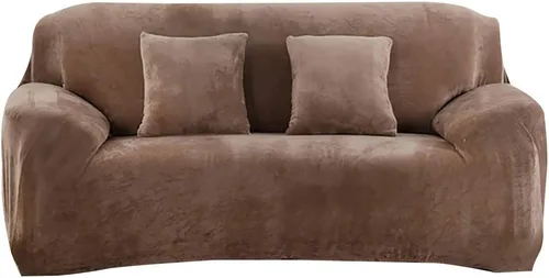 Vista 17 de Funda de terciopelo ultra suave para sofá de colores lisos, elastano elástico para sofá biplaza protección de muebles, fundas antideslizantes a