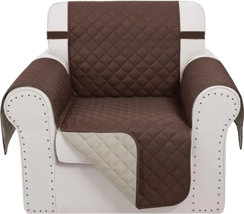 Vista 71 de Fundas para Silla Reclinable Reversibles Funda de Sofá para Mascotas Protector de Muebles Lazy Boy (Silla 23'', Beige/Beige)