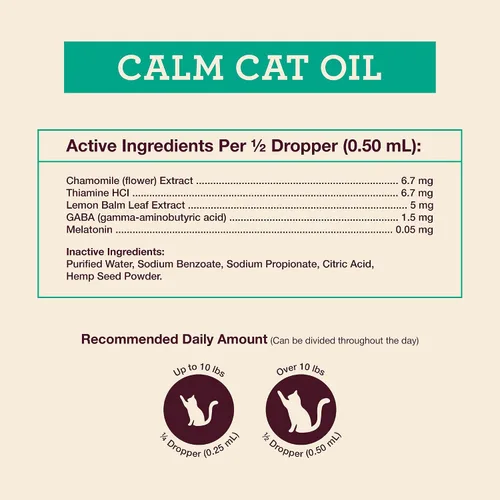 Vista 4 de Hemp Well Aceite para gatos tranquilo, cáñamo orgánico, viajes, ansiedad y apoyo al estrés