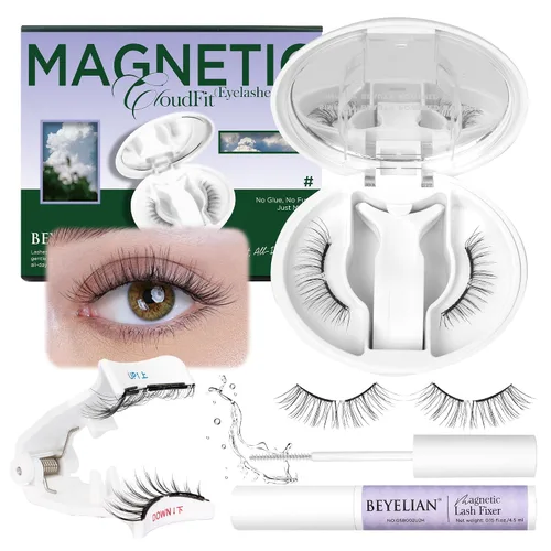 Vista 15 de BEYELIAN Pestañas magnéticas con aplicador, pestañas magnéticas suaves mejoradas, pestañas magnéticas portátiles, aspecto natural, reutilizables,