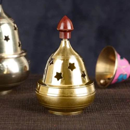 Vista 7 de SATVIK Akhand Diya - Lámpara decorativa de latón de 4 pulgadas, Akhand Jyot Diwali Dia Deepawali Puja Deepak, lámpara de aceite tradicional, diyas