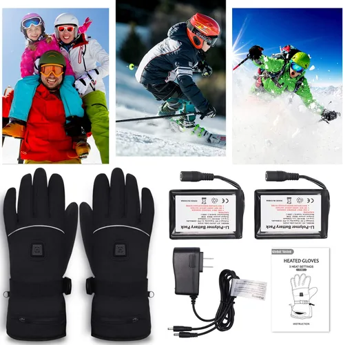 Vista 8 de Autocastle Guantes térmicos para mujeres y hombres, guantes de batería recargable de 7.4 V, guantes de calefacción eléctrica, lavables