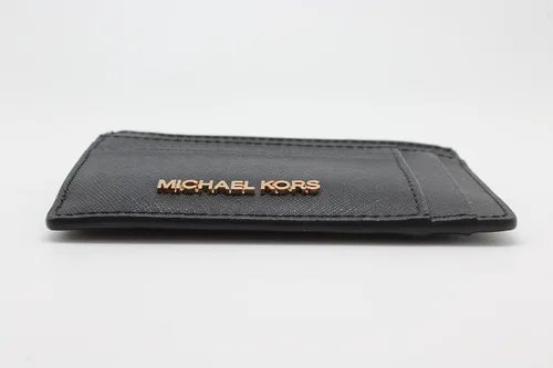 Vista 4 de Michael Kors Jet Set Travel - Funda pequeña para tarjetas de doble cara color negro