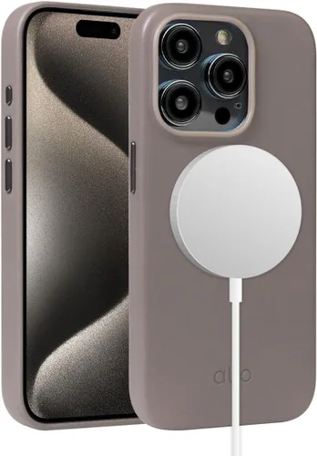 Vista 28 de alto Funda para teléfono compatible con iPhone 15 2023 y MagSafe, funda magnética de cuero italiano, funda protectora contra caídas de la serie Clop