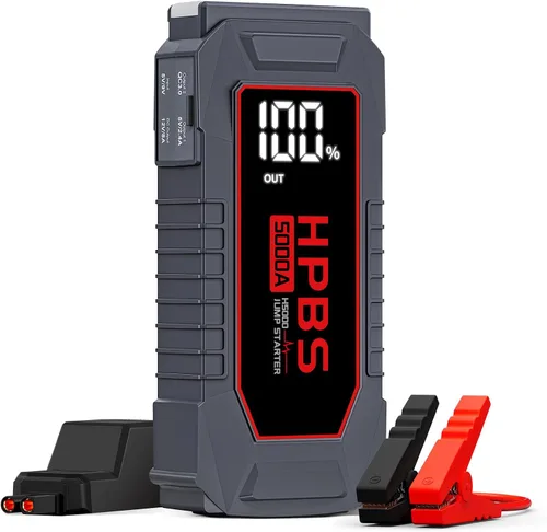 Vista 9 de Arrancador de 6000A con compresor de aire, arrancador de batería de automóvil portátil con inflador de neumáticos de 150 PSI para motores de hasta