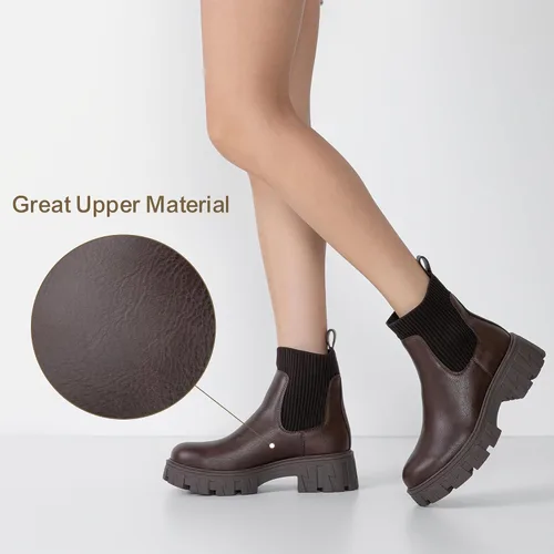 Vista 6 de Jeossy Botines 9610 para mujer, con plataforma Chelsea, tacón grueso, suela elástica