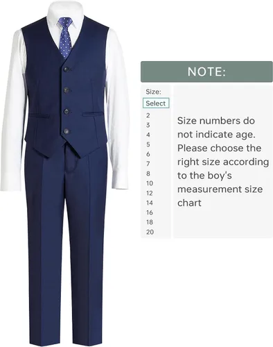 Vista 4 de Almighty Magic Trajes formales para niño, 5 piezas, conjunto de traje de vestir con anillo