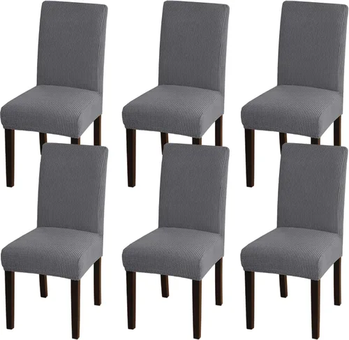Vista 16 de Turquoize - Juego de 2 fundas elásticas para sillas de comedor, fundas lavables removibles para sillas de comedor, fundas de asiento para sillas