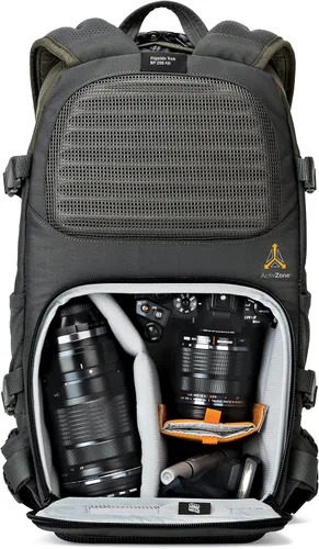 Vista 4 de Lowepro LP37014-PWW, Flipside Trek BP 250 AW Mochila para cámara con sistema de suspensión ActiveZone, compartimento para tableta, gris/verde oscuro