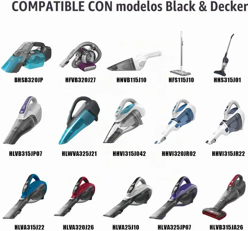 Vista 5 de Cargador de 15 V compatible con Black and Decker Dustbuster cargador de mano de repuesto para aspiradora Negro