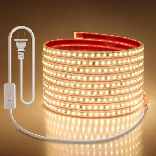 Vista 8 de Tira de luces LED de CA 110V enchufable con interruptor blanco frío 6000K
