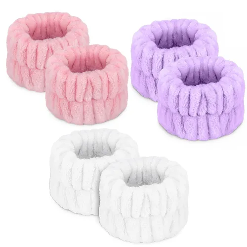 Vista 9 de Toallas de muñeca para mujer para lavar la cara, toalla de microfibra para spa, pulseras absorbentes, banda para el sudor para niñas que evitan que