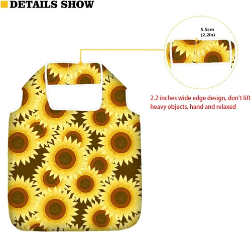 Vista 4 de WELLFLYHOM Bolsas de comestibles reutilizables con asa larga, diseño lindo, lavable y reutilizable