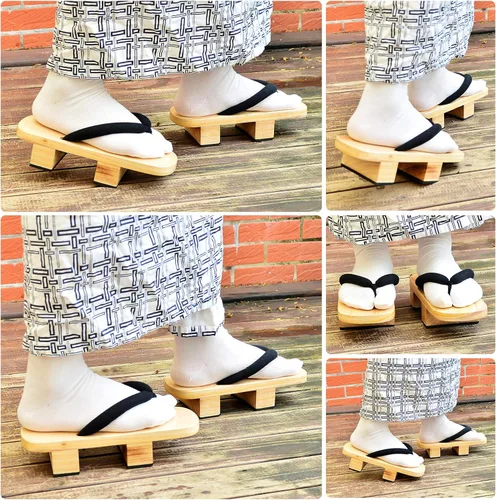 Vista 4 de Japanese Wooden Clogs with Tabi Socks For Men Women