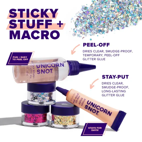 Vista 4 de UNICORN SNOT Purpurina macro para rostro y cuerpo, purpurina suelta de partículas grandes de grado cosmético, relleno de calcetines navideños