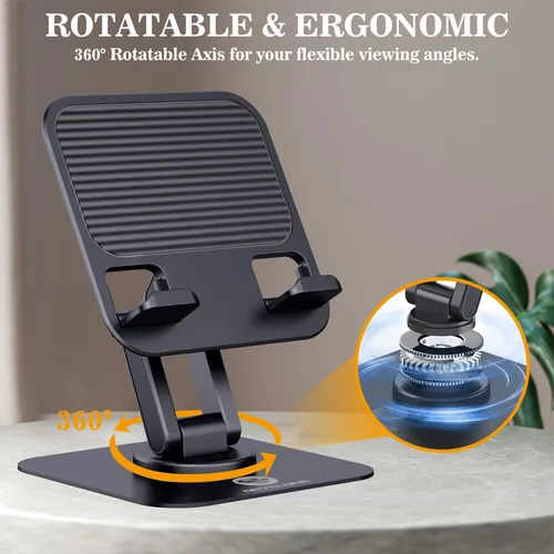 Vista 4 de OCYCLONE Soporte para iPad, soporte plegable ajustable giratorio de 360° para tablet iPad compatible con Kindle Tablet iPad de 4 a 15.6 pulgadas