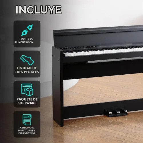 Vista 5 de Korg LP-380U - Piano digital para el hogar con teclado de 88 teclas y soporte, palisandro Rosewood