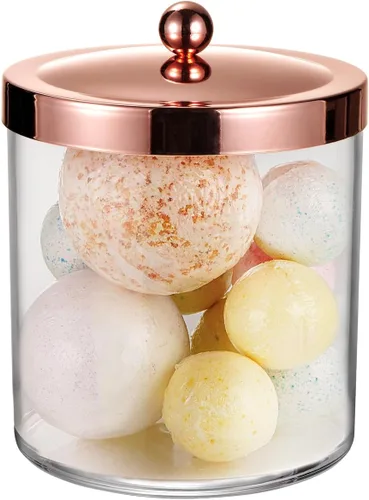 Vista 14 de SheeChung Tarro de Boticario Premium - Recipiente Contenedor Grande de Plástico Transparente de 50 Oz. con Tapa de Acero Inoxidable a Prueba