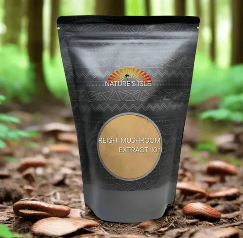 Vista 2 de Extracto de hongo Reishi 10: 1 polvo 1 LB o 16 OZ 35% polisacáridos Ganoderma lucidum
