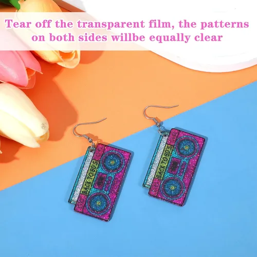Vista 5 de Aretes de neón de los años 80 para mujer, aretes retro de los años 90, accesorios de los años 80 para mujeres, trajes de los años 90, decoraciones