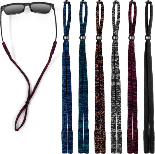 Vista 8 de VOOGLASS Correa para lentes (6 unidades) para gafas deportivas, cordón ajustable para lentes de sol, soporte para el cuello, retenedor de cordón