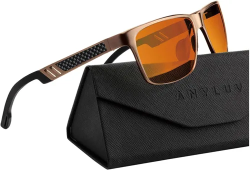 Vista 52 de ANYLUV Blue Light Blocking Glasses Men Computer Gaming Glasses Lightweight Al-Mg Metal Anti Eyestrain Eye Protection
