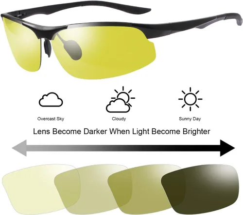 Vista 3 de YIMI Gafas de sol polarizadas fotocromáticas para conducción z87 para hombres y mujeres gafas de seguridad de día y noche