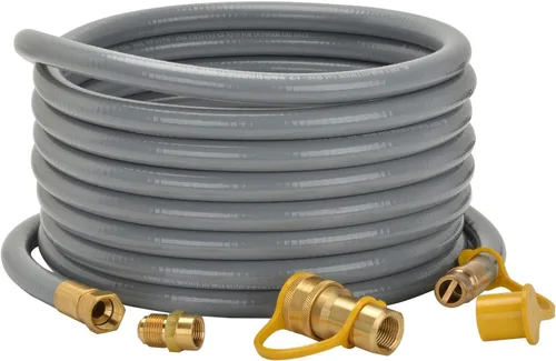 Vista 8 de only fire - Manguera de gas natural de 12 pies y 1/2 pulgada de diámetro interno con conjunto de accesorios de conexión rápida para aparatos de baja