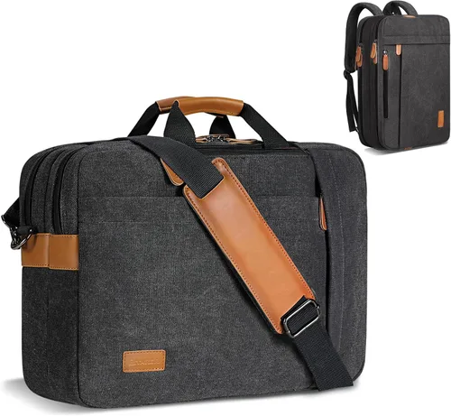 Vista 8 de ESTARER Bolsa de computadora portátil para hombres 3 en 1, bolsa de mensajero para portátil de 17-17.3 pulgadas para negocios, trabajo, viajes