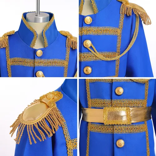 Vista 6 de IWEMEK Disfraz de príncipe azul medieval para niños, disfraz de príncipe real, disfraz de príncipe para cosplay, fiesta de Halloween para niños
