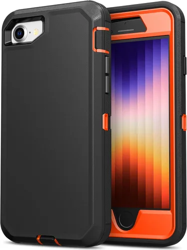 Vista 12 de Jelanry Funda para iPhone SE 2022/2020, para iPhone 8/7, Resistente de Servicio Pesado Rugosa a Prueba de Golpes de Doble Capa Carcasa Protectora