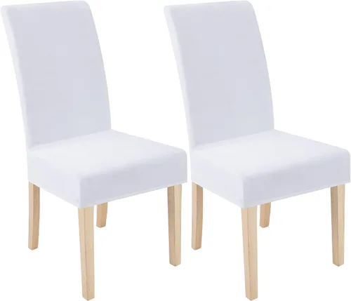 Vista 25 de smiry - Fundas para sillas de comedor de terciopelo elástico y suave, extraíbles, Terciopelo, Beige