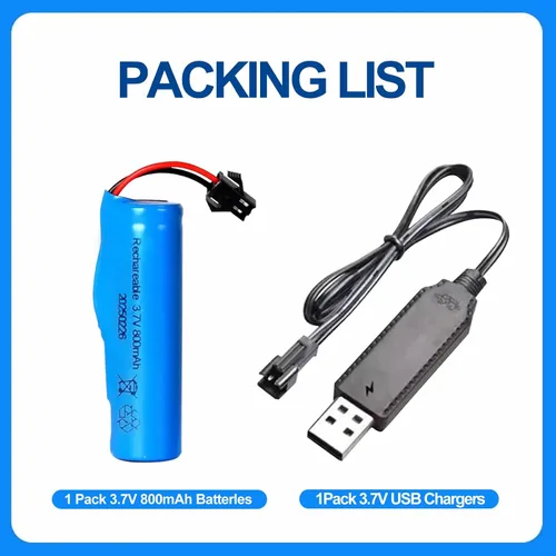 Vista 6 de Batería de iones de litio de 3.7V 800mah con cargadores USB SM-2P enchufe RC batería recargable compatible