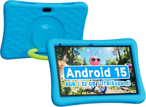 Vista 9 de ZZB Tableta para niños de 10 pulgadas, Android 15.0, 8 GB (3+5 extendidos) RAM 32 GB ROM (expandible a 1 TB) Cámara dual de 6000 mAh precargada