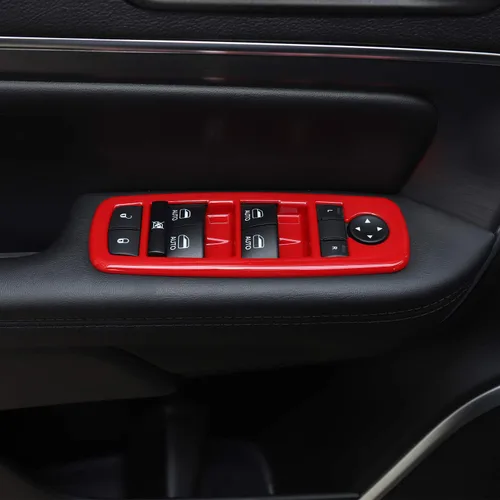 Vista 8 de JeCar Kit de moldura de botón interior para cubierta de interruptor de elevación de ventana para Jeep Grand Cherokee 2011-2020 y Jeep Cherokee