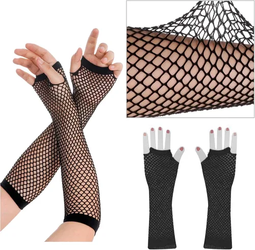 Vista 4 de jiebor Accesorios de disfraz de los años 80 para niñas, falda tutú, calentadores de piernas, guantes de red, obturador, diadema de cristal, collar
