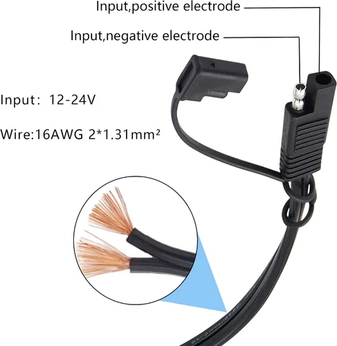 Vista 5 de GELRHONR SAE - Cable de conexión rápida a USB para motocicleta, puerto USB de 5 V 2.1 A, enchufe de alimentación con cubierta impermeable