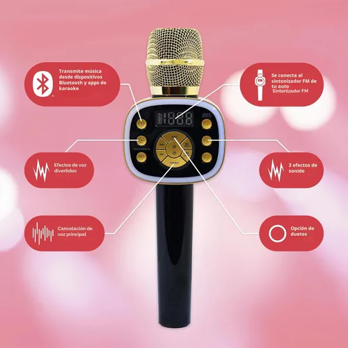 Vista 3 de Máquina de Karaoke en Auto para Niños y Adultos, Micrófono de Karaoke en Auto 2.0 - Micrófono de Karaoke Inalámbrico y Bluetooth con Efectos