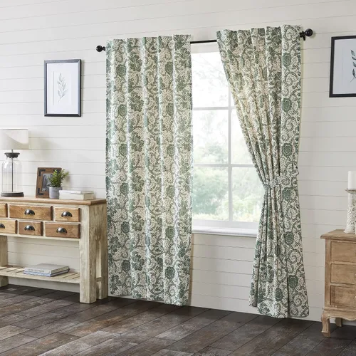 Vista 25 de VHC Brands Dorset Cortina de cenefa para ventana, floral, azul marino, 16 x 73 pulgadas