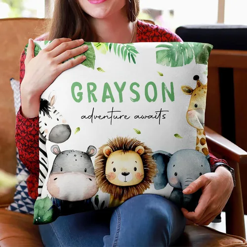 Vista 4 de Hyturtle Almohada personalizada para niños y niñas (inserto incluido) Regalos - Cojín de guardería - Nuevo regalo para bebé niño niña - Almohada